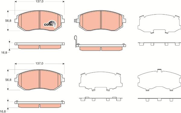 TRW GDB3371DT - Тормозные колодки, дисковые, комплект autospares.lv