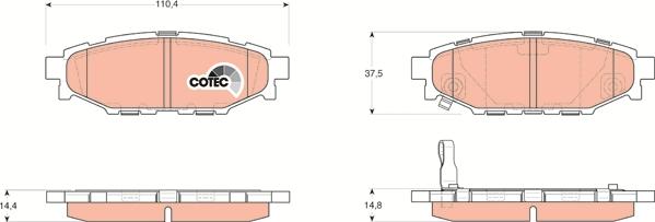 TRW GDB3373 - Тормозные колодки, дисковые, комплект autospares.lv