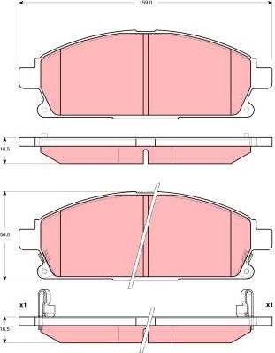 TRW GDB3295 - Тормозные колодки, дисковые, комплект autospares.lv