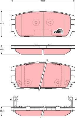 TRW GDB3296 - Тормозные колодки, дисковые, комплект autospares.lv