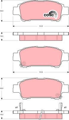 TRW GDB3249 - Тормозные колодки, дисковые, комплект autospares.lv