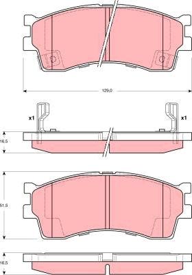 TRW GDB3245 - Тормозные колодки, дисковые, комплект autospares.lv