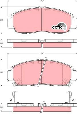 TRW GDB3240AT - Тормозные колодки, дисковые, комплект autospares.lv