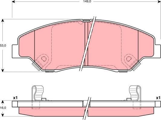 TRW GDB3241 - Тормозные колодки, дисковые, комплект autospares.lv