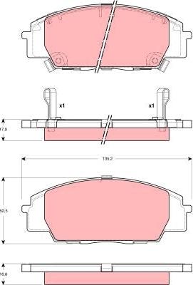 TRW GDB3250DT - Тормозные колодки, дисковые, комплект autospares.lv