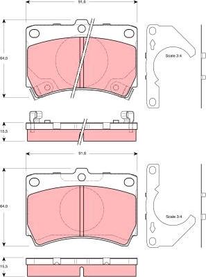 TRW GDB3252 - Тормозные колодки, дисковые, комплект autospares.lv