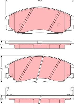 TRW GDB3257DT - Тормозные колодки, дисковые, комплект autospares.lv