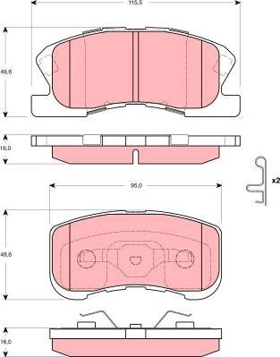 TRW GDB3266 - Тормозные колодки, дисковые, комплект autospares.lv