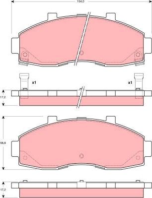 TRW GDB3263 - Тормозные колодки, дисковые, комплект autospares.lv