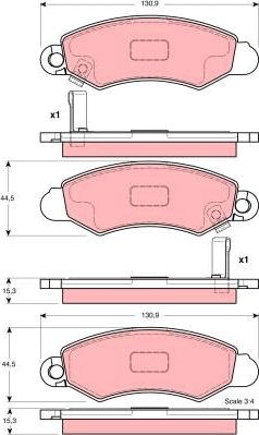 TRW GDB3215 - Тормозные колодки, дисковые, комплект autospares.lv