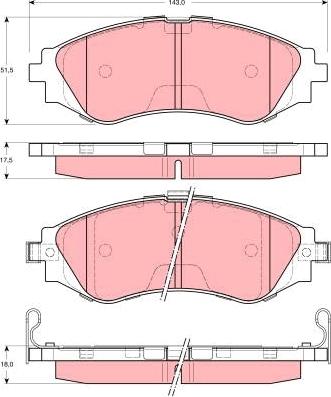 TRW GDB3216 - Тормозные колодки, дисковые, комплект autospares.lv