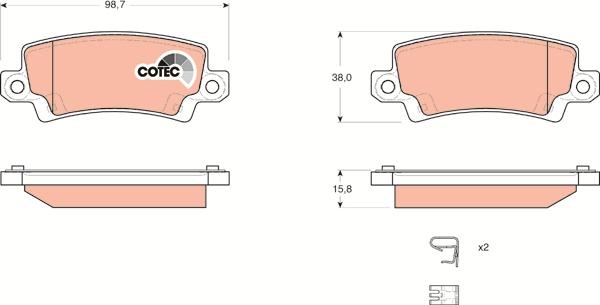 TRW GDB3289AT - Тормозные колодки, дисковые, комплект autospares.lv