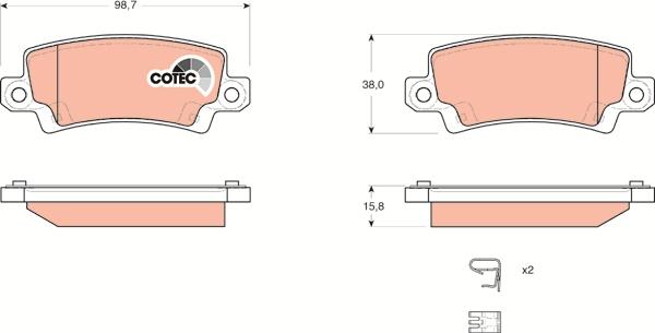 TRW GDB3289 - Тормозные колодки, дисковые, комплект autospares.lv