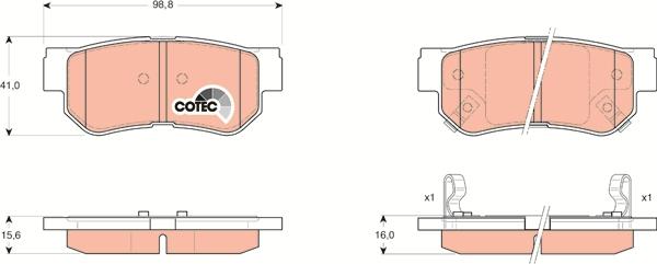 TRW GDB3284AT - Тормозные колодки, дисковые, комплект autospares.lv