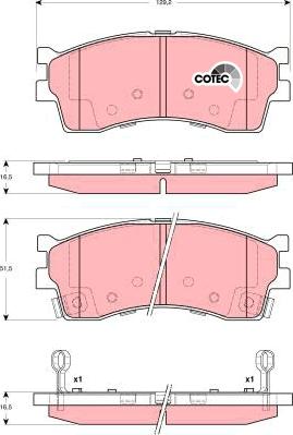 TRW GDB3285 - Тормозные колодки, дисковые, комплект autospares.lv