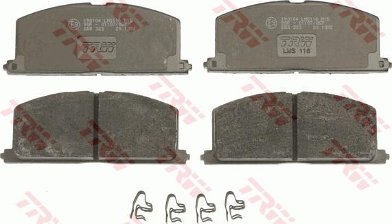TRW GDB323 - Тормозные колодки, дисковые, комплект autospares.lv