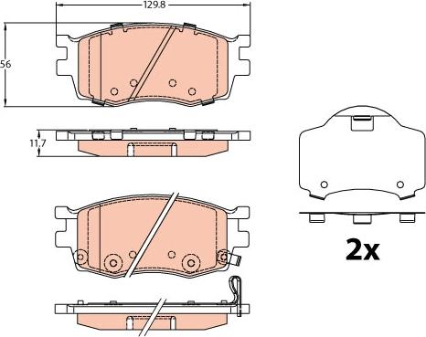 TRW GDB3226 - Тормозные колодки, дисковые, комплект autospares.lv