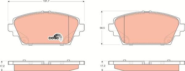 TRW GDB3227 - Тормозные колодки, дисковые, комплект autospares.lv