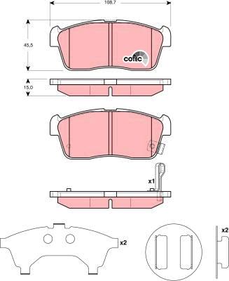 TRW GDB3276 - Тормозные колодки, дисковые, комплект autospares.lv