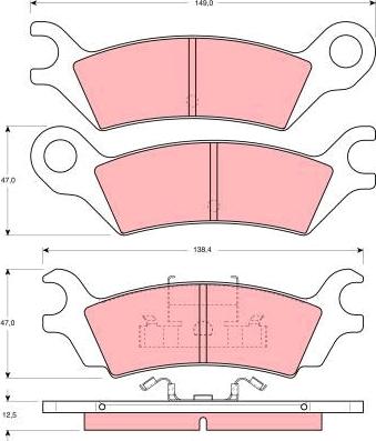 TRW GDB290 - Тормозные колодки, дисковые, комплект autospares.lv