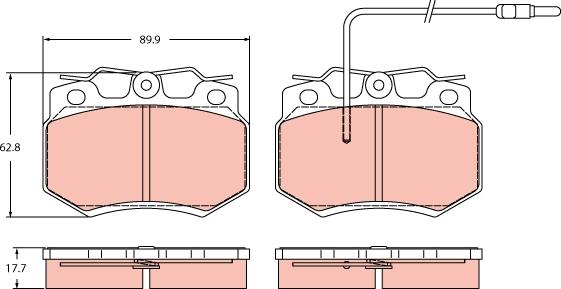 TRW GDB2454 - Тормозные колодки, дисковые, комплект autospares.lv