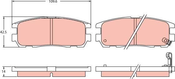 TRW GDB2452 - Тормозные колодки, дисковые, комплект autospares.lv