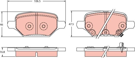 TRW GDB2406 - Тормозные колодки, дисковые, комплект autospares.lv