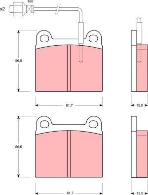 TRW GDB240 - Тормозные колодки, дисковые, комплект autospares.lv