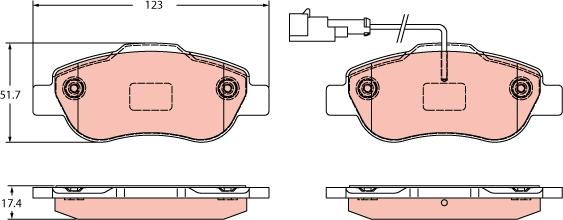 TRW GDB2415 - Тормозные колодки, дисковые, комплект autospares.lv