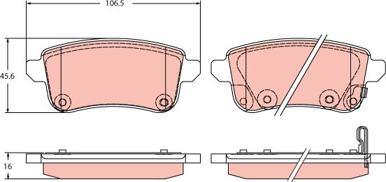 TRW GDB2413 - Тормозные колодки, дисковые, комплект autospares.lv