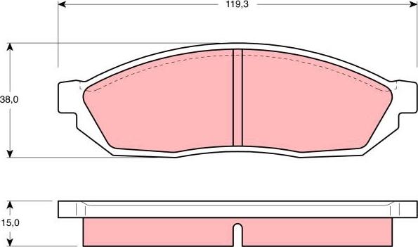 TRW GDB254AT - Тормозные колодки, дисковые, комплект autospares.lv