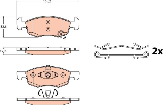 TRW GDB2099 - Тормозные колодки, дисковые, комплект autospares.lv