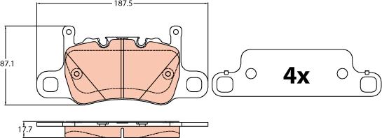 TRW GDB2090 - Тормозные колодки, дисковые, комплект autospares.lv