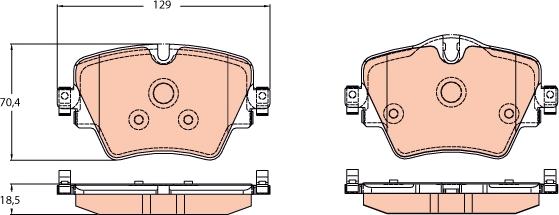 TRW GDB2098 - Тормозные колодки, дисковые, комплект autospares.lv