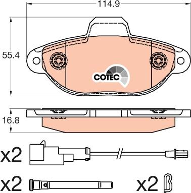 TRW GDB2041 - Тормозные колодки, дисковые, комплект autospares.lv