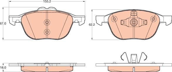 TRW GDB2043 - Тормозные колодки, дисковые, комплект autospares.lv