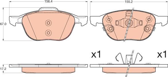 TRW GDB2059 - Тормозные колодки, дисковые, комплект autospares.lv