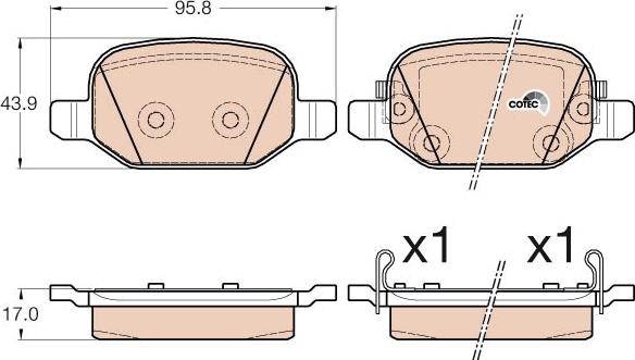 TRW GDB2002 - Тормозные колодки, дисковые, комплект autospares.lv