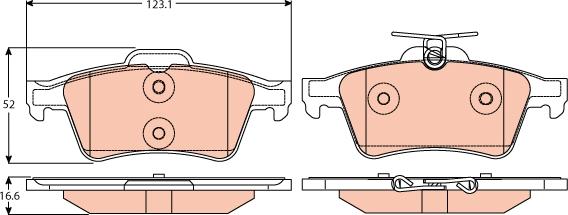 TRW GDB2086 - Тормозные колодки, дисковые, комплект autospares.lv