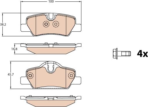 TRW GDB2088 - Тормозные колодки, дисковые, комплект autospares.lv