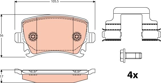 TRW GDB2083 - Тормозные колодки, дисковые, комплект autospares.lv