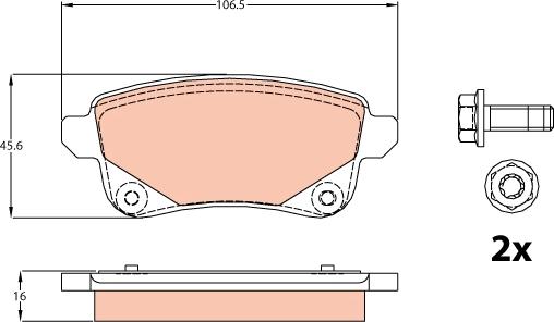 TRW GDB2082 - Тормозные колодки, дисковые, комплект autospares.lv