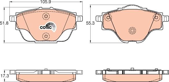 TRW GDB2034 - Тормозные колодки, дисковые, комплект autospares.lv