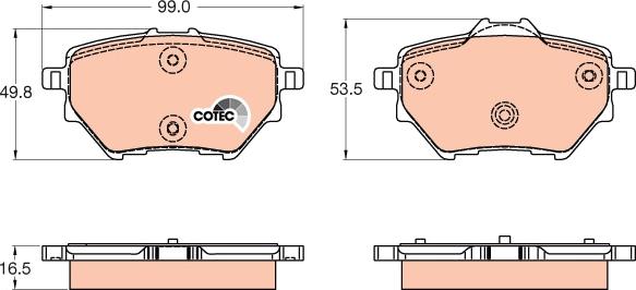 TRW GDB2036 - Тормозные колодки, дисковые, комплект autospares.lv