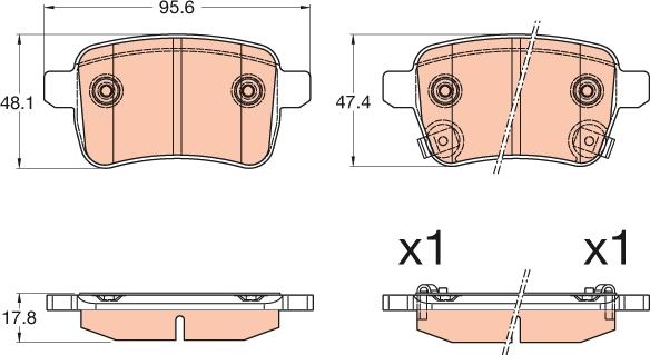 TRW GDB2032 - Тормозные колодки, дисковые, комплект autospares.lv