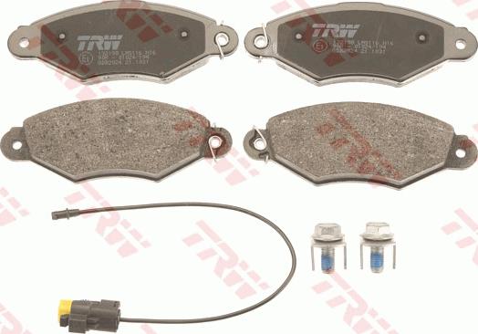 TRW GDB2024 - Тормозные колодки, дисковые, комплект autospares.lv