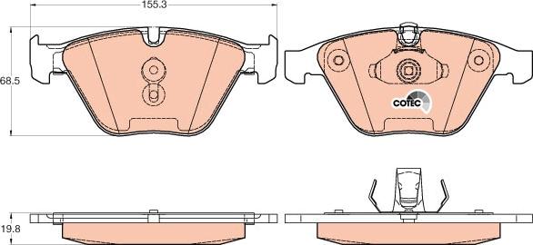 TRW GDB2021 - Тормозные колодки, дисковые, комплект autospares.lv