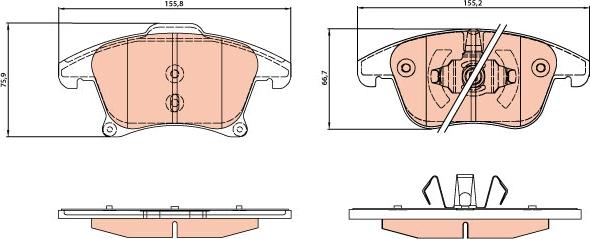 TRW GDB2075 - Тормозные колодки, дисковые, комплект autospares.lv