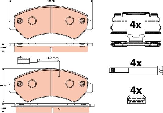 TRW GDB2072 - Тормозные колодки, дисковые, комплект autospares.lv