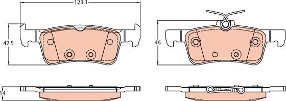 TRW GDB2194 - Тормозные колодки, дисковые, комплект autospares.lv